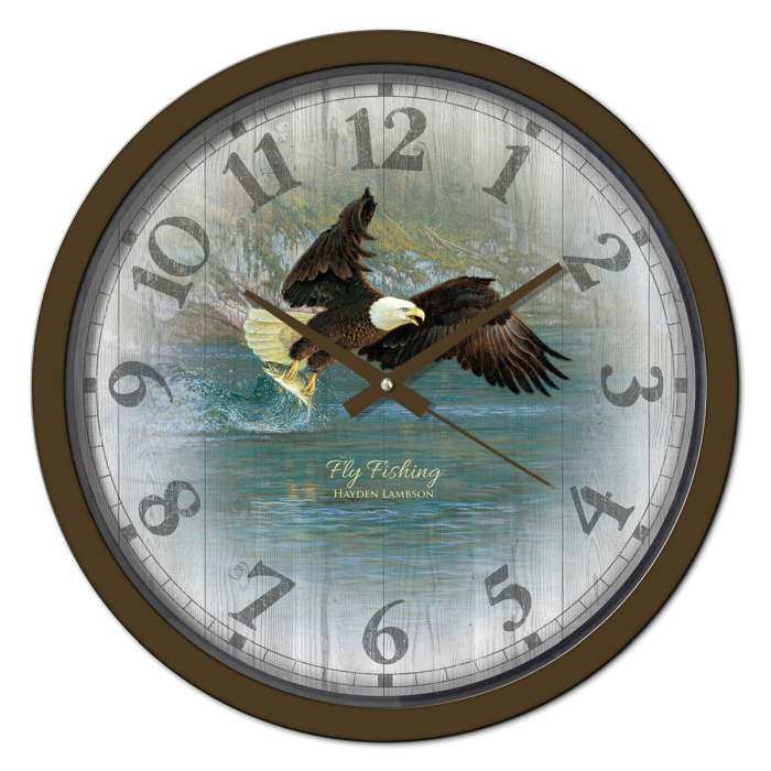 Fly Fishing 15 Inch Decorative Wall Clock